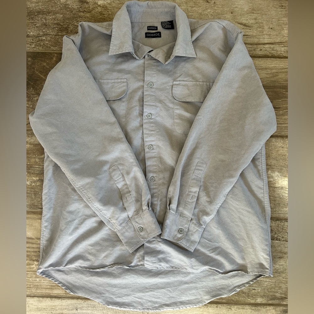 Mens Sueded Button Up Shirt